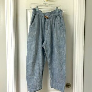 Free People Blue Cropped Pant Ankle Length